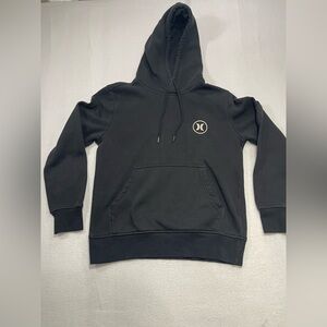 Hurley Hoodie Sweatshirt Men’s Small Black Pullover Logo Pocket